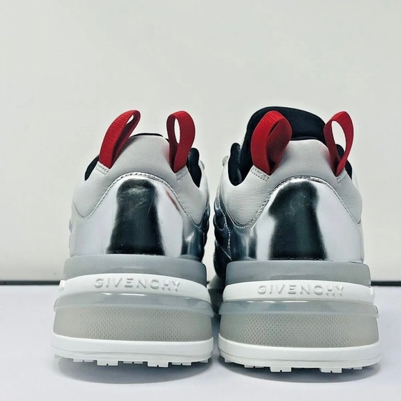Mens Givenchy "Giv 1" Leather Signature Sneakers Silvery - Picture 4 of 7